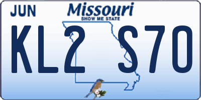 MO license plate KL2S7O