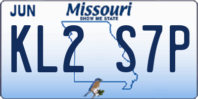MO license plate KL2S7P