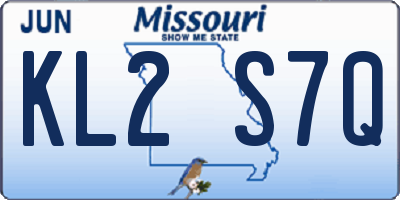 MO license plate KL2S7Q