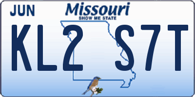 MO license plate KL2S7T