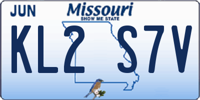 MO license plate KL2S7V