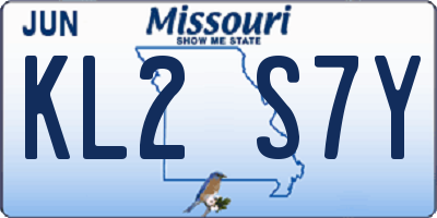 MO license plate KL2S7Y