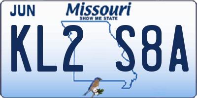 MO license plate KL2S8A