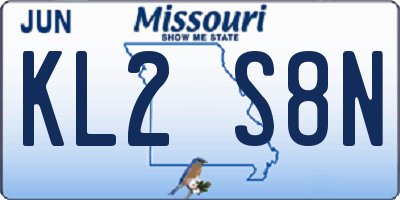MO license plate KL2S8N