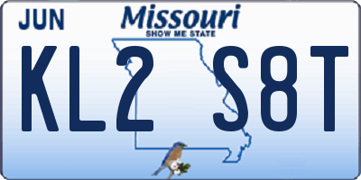 MO license plate KL2S8T