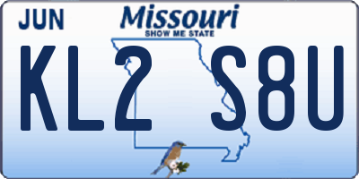 MO license plate KL2S8U