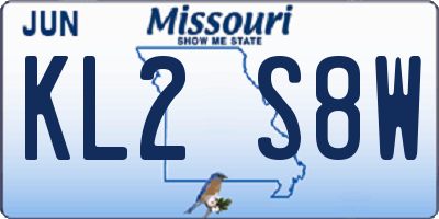 MO license plate KL2S8W