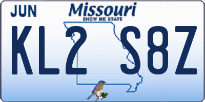 MO license plate KL2S8Z