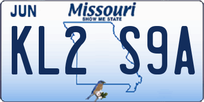 MO license plate KL2S9A