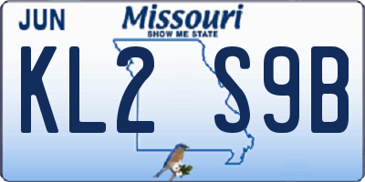 MO license plate KL2S9B