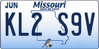 MO license plate KL2S9V