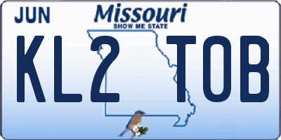 MO license plate KL2T0B