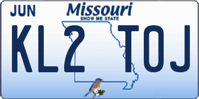 MO license plate KL2T0J