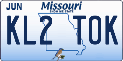 MO license plate KL2T0K