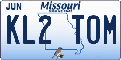 MO license plate KL2T0M