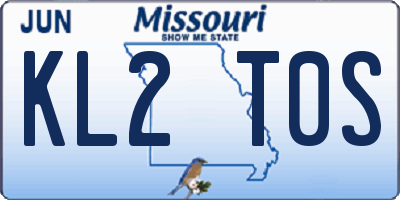 MO license plate KL2T0S