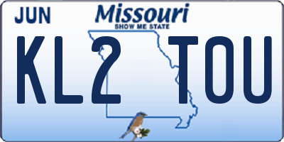 MO license plate KL2T0U