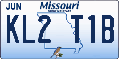 MO license plate KL2T1B
