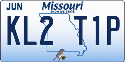 MO license plate KL2T1P