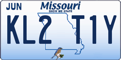 MO license plate KL2T1Y