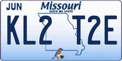 MO license plate KL2T2E
