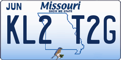MO license plate KL2T2G
