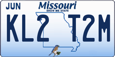 MO license plate KL2T2M
