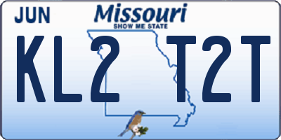 MO license plate KL2T2T