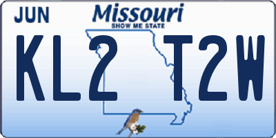 MO license plate KL2T2W