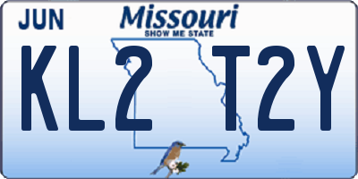 MO license plate KL2T2Y