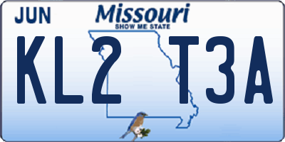 MO license plate KL2T3A