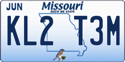 MO license plate KL2T3M