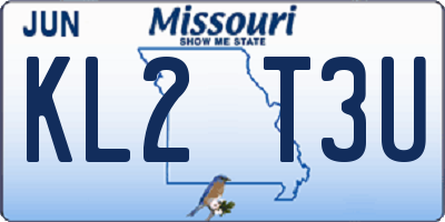 MO license plate KL2T3U