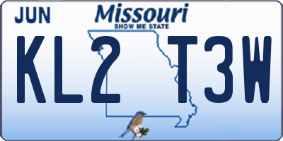 MO license plate KL2T3W