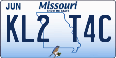 MO license plate KL2T4C