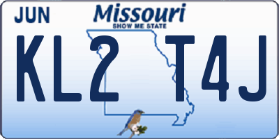 MO license plate KL2T4J