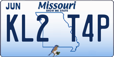 MO license plate KL2T4P