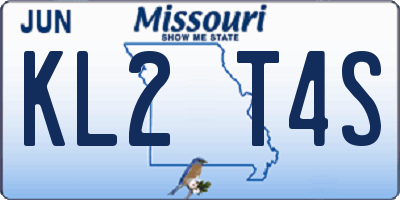 MO license plate KL2T4S