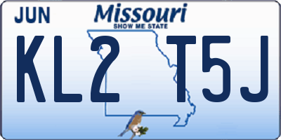MO license plate KL2T5J