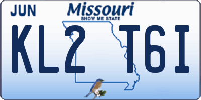 MO license plate KL2T6I