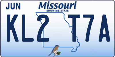 MO license plate KL2T7A