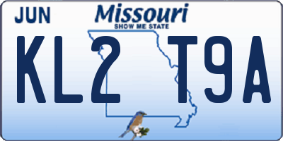 MO license plate KL2T9A