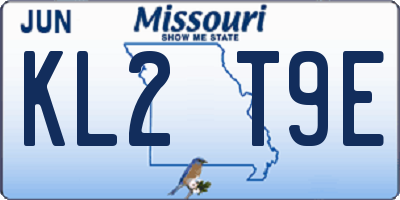 MO license plate KL2T9E