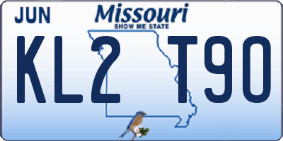 MO license plate KL2T9O