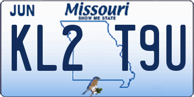 MO license plate KL2T9U