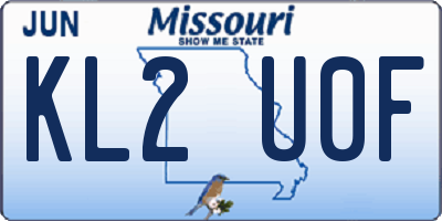 MO license plate KL2U0F