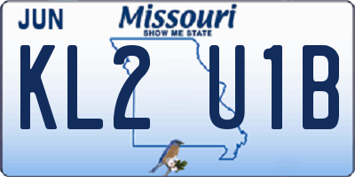 MO license plate KL2U1B