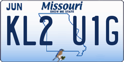 MO license plate KL2U1G