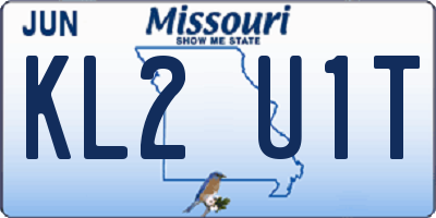 MO license plate KL2U1T
