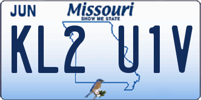 MO license plate KL2U1V